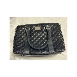 Calvin‎ Klein Black Quilted Satchel Top Handle Handbag Designer Purse